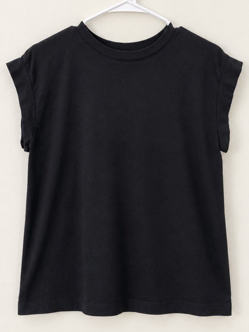 A New Day Black Relaxed Cap Sleeve T-Shirt Size M
